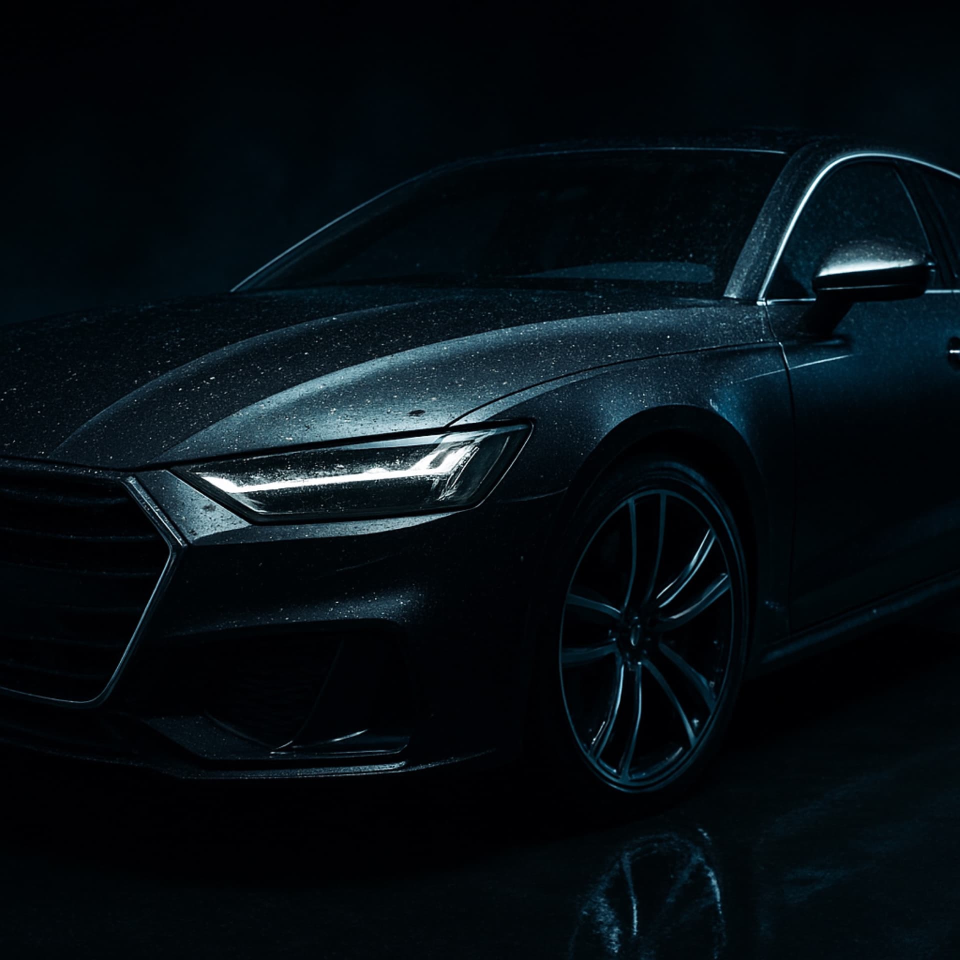 A freshly detailed car with a deep mirror-finish shine